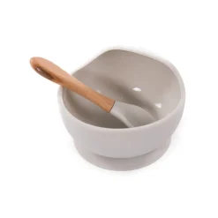 Bo Jungle                    B-Assiette ventouse silicone & cuillère    Gris
