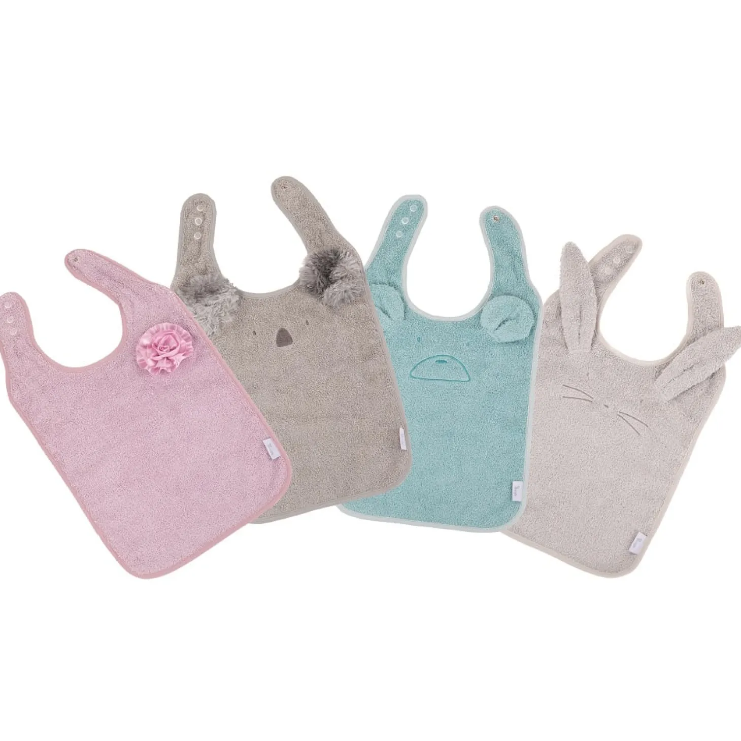 Bo Jungle Bavoir en éponge de coton bio B-Bib Fleur Rose
