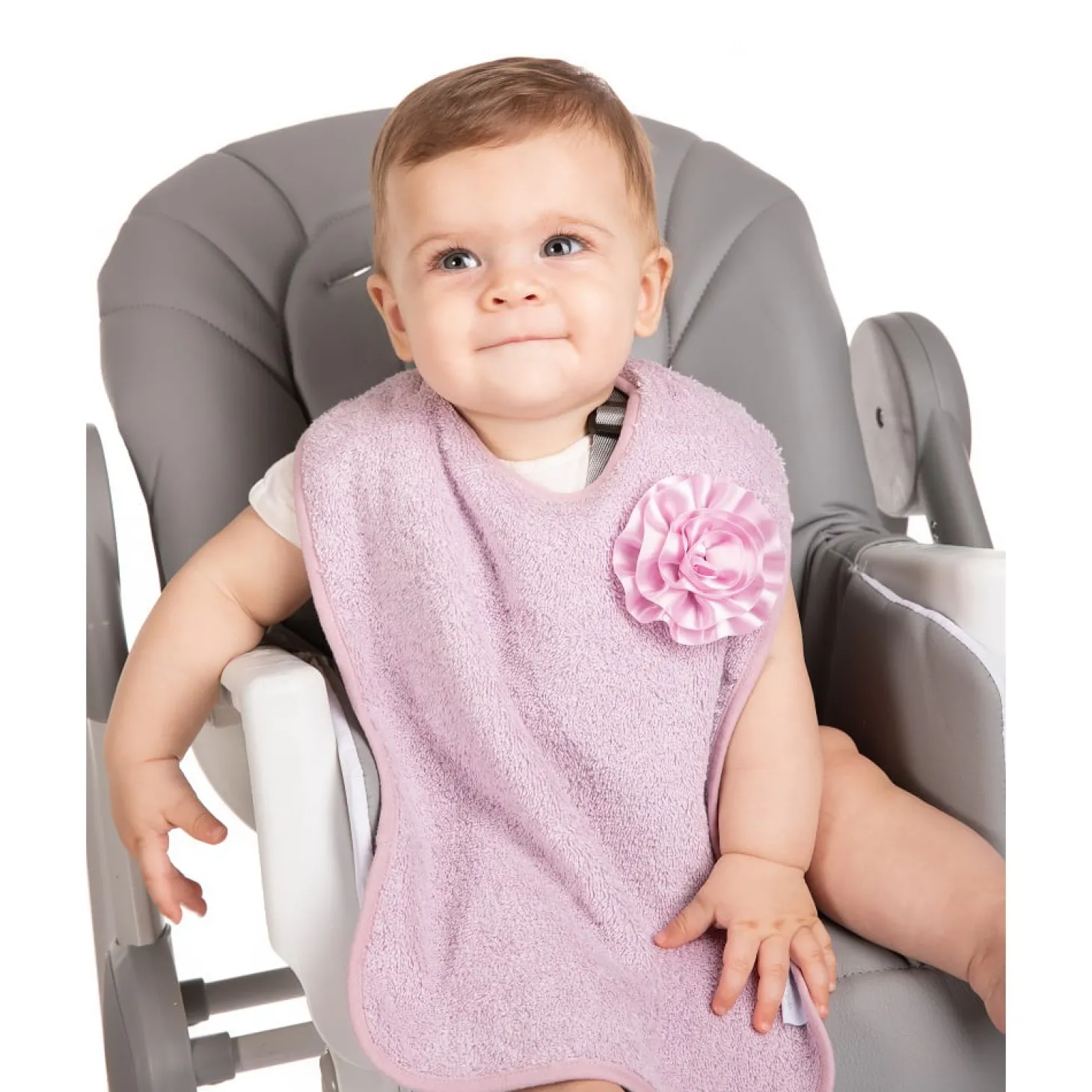 Bo Jungle Bavoir en éponge de coton bio B-Bib Fleur Rose