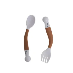 Bo Jungle                    B-CUILLERE ET FOURCHETTE ORIENTABLES TERRACOTTA    Terracotta