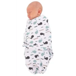 Bo Jungle                    Couverture d'emmaillotage    Baleines            Small