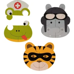 Bo Jungle                    Puzzle d'animaux (3pcs) - Tigre/Hippo/Grenouille