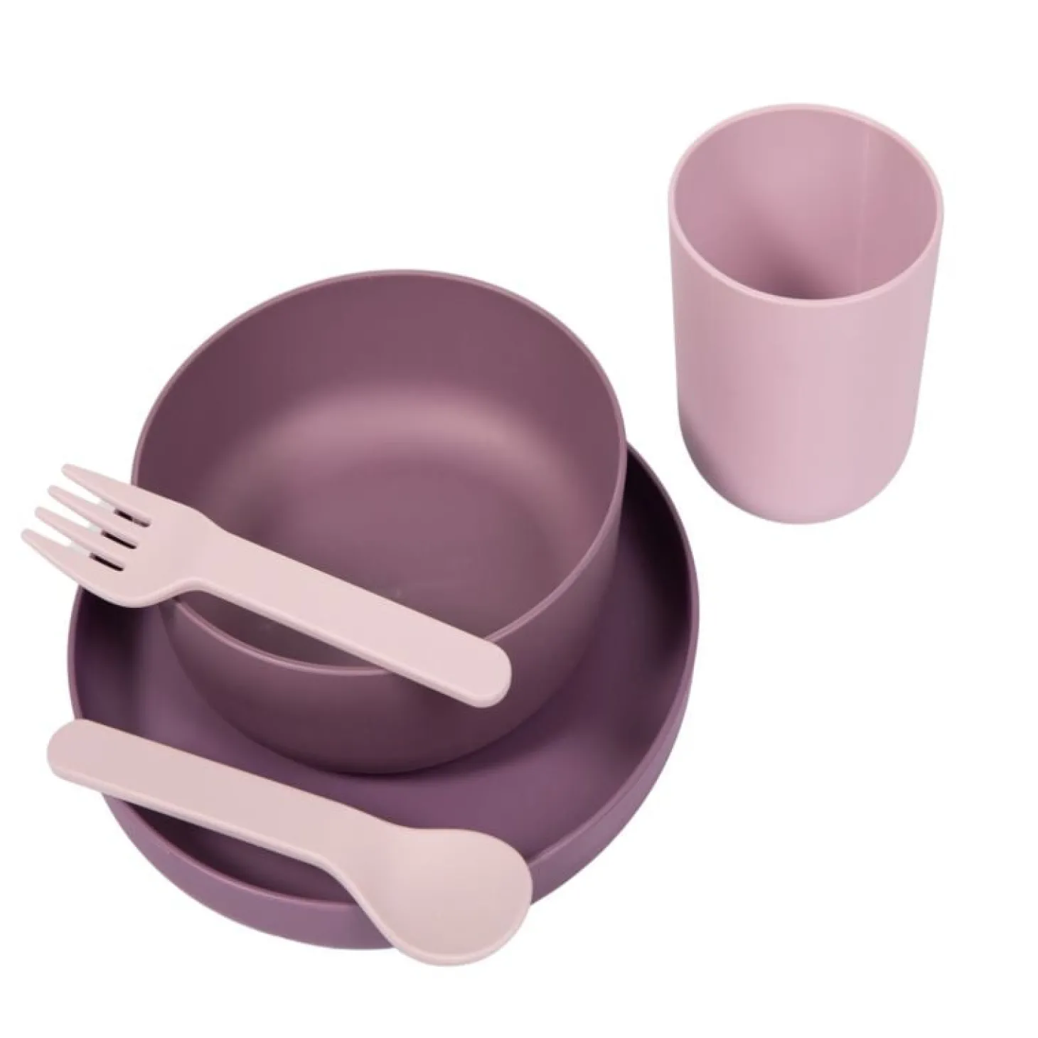 Bo Jungle Set vaisselle Biodégradable CPLA 5pcs Rose