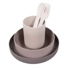 Bo Jungle Set vaisselle Biodégradable CPLA 5pcs Gris