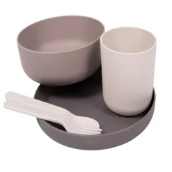 Bo Jungle                    Set vaisselle Biodégradable CPLA 5pcs    Gris