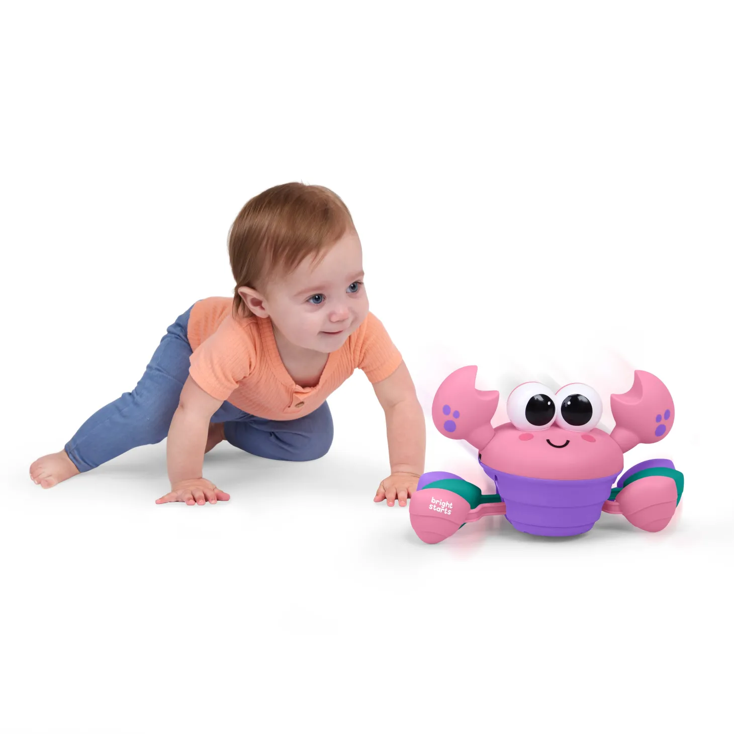 Bright Starts Jouet Crawling Crab Rose