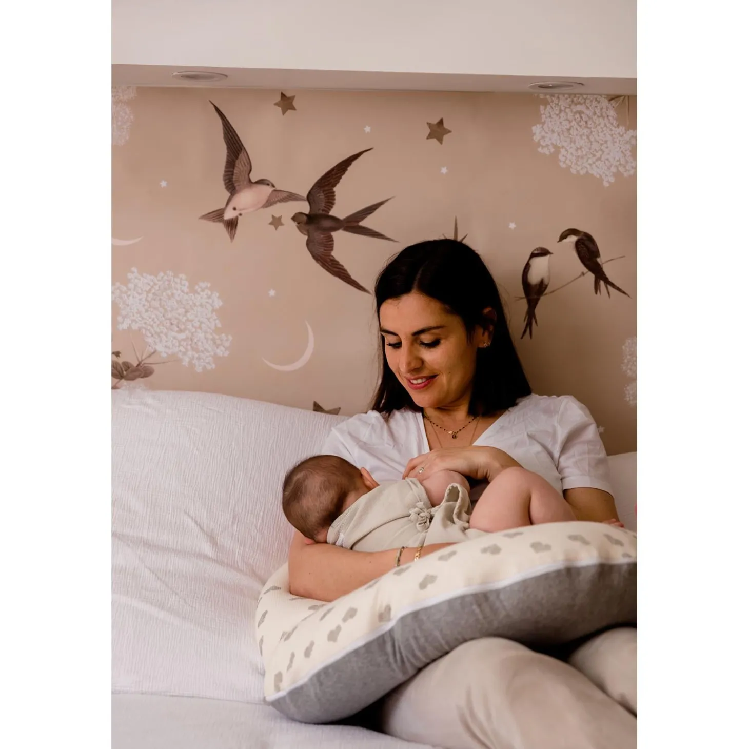 Candide Coussin de maternité Jersey Cœurs