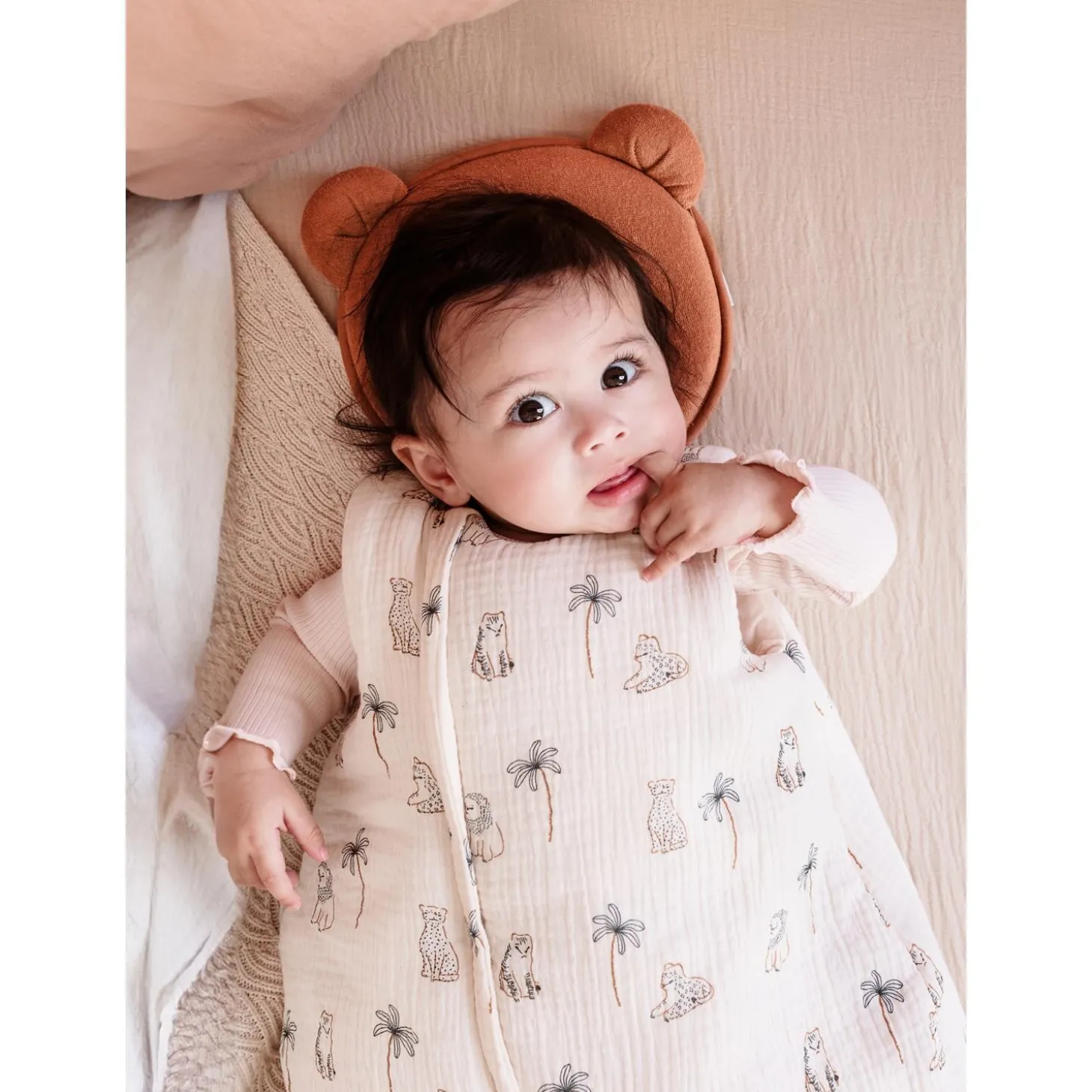 Candide Douillette Naissance Imprime Lange Tigre 3-9 mois