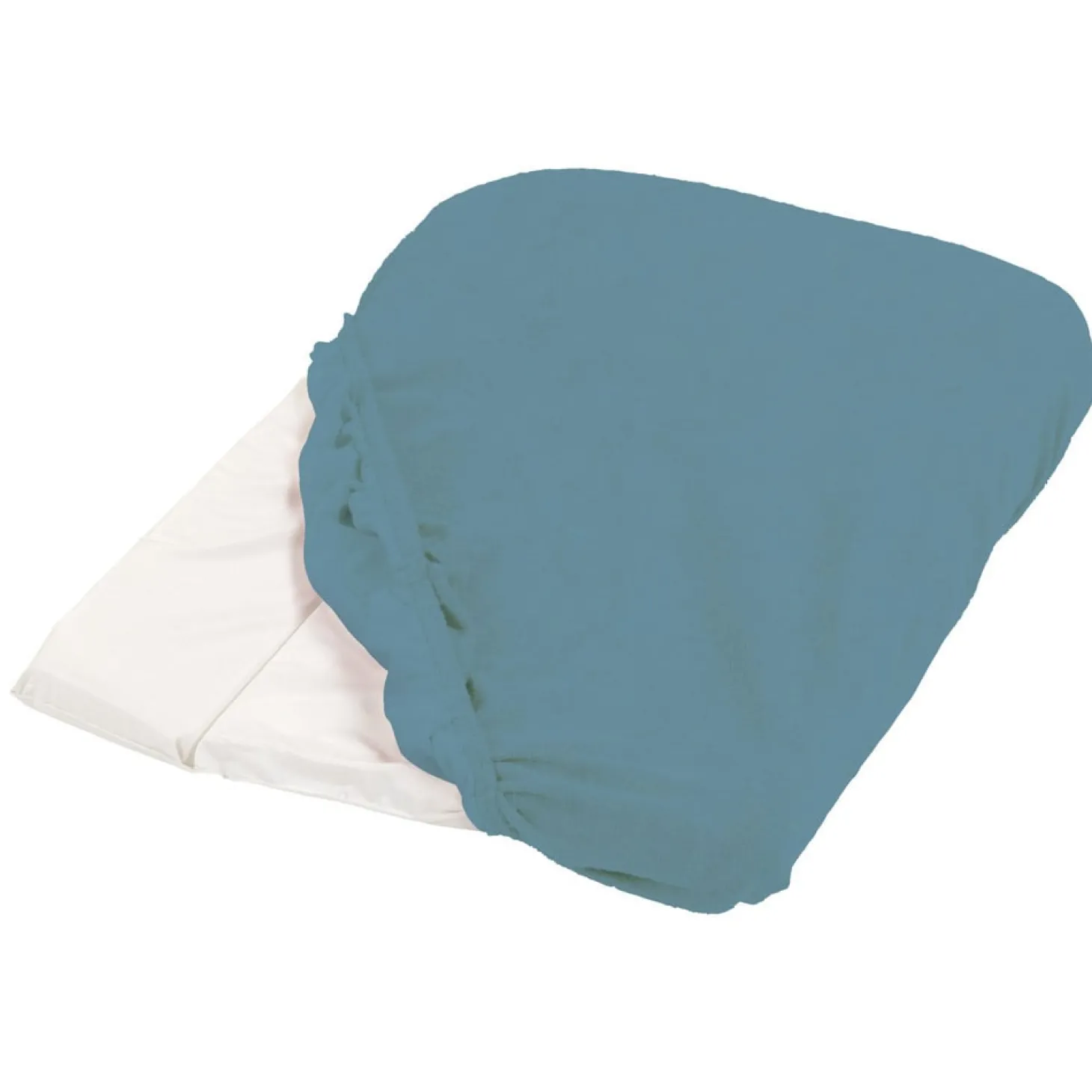 Candide Housse de matelas à langer éponge Bleu Canard 50x75 cm