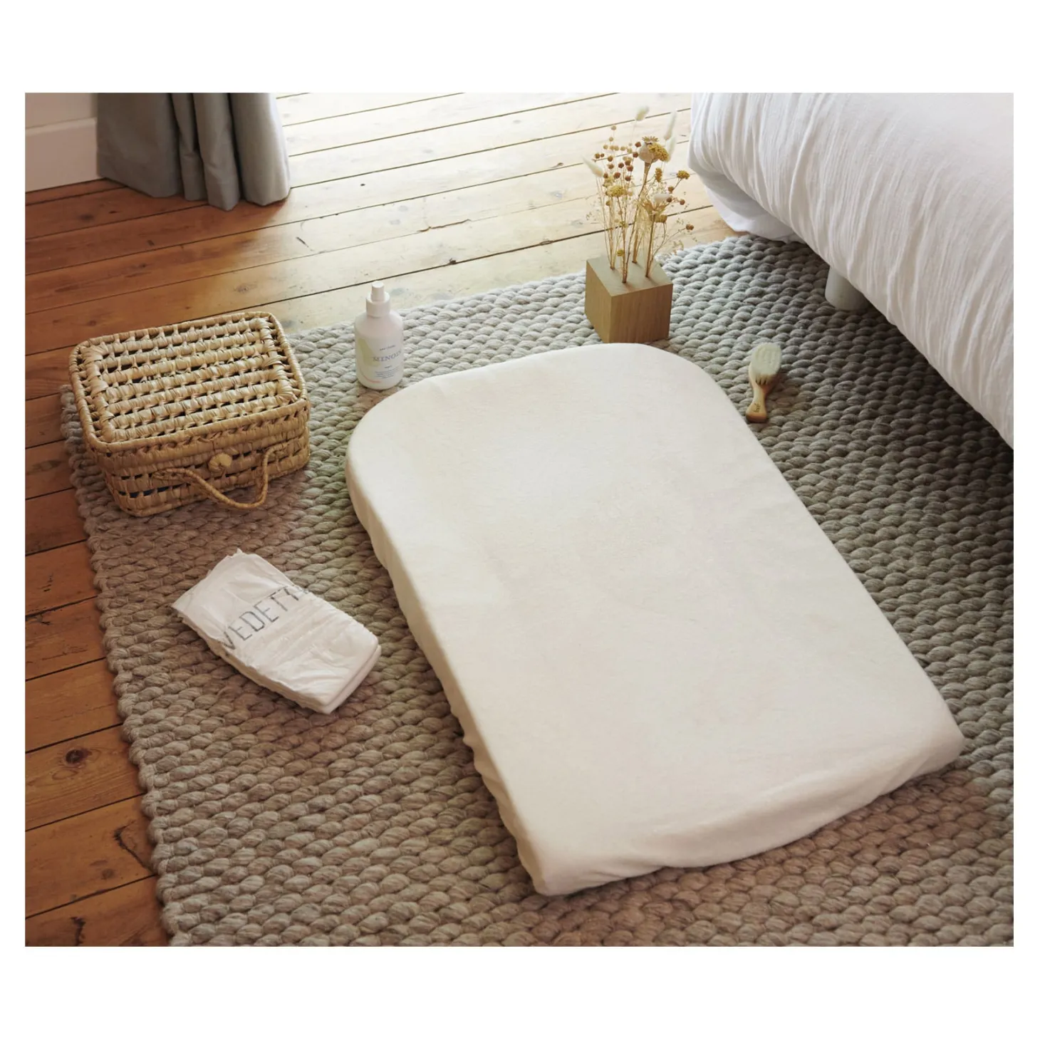 Candide Housse de matelas à langer éponge viscose de bambou Écru 50x75 cm