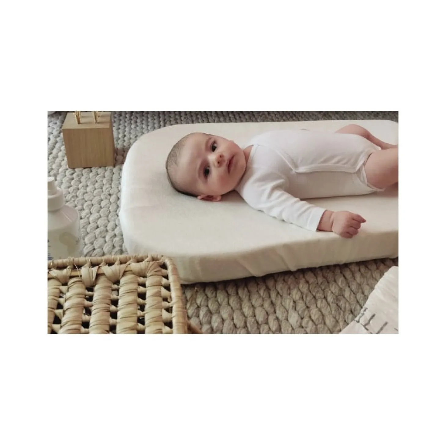 Candide Housse de matelas à langer éponge viscose de bambou Écru 50x75 cm