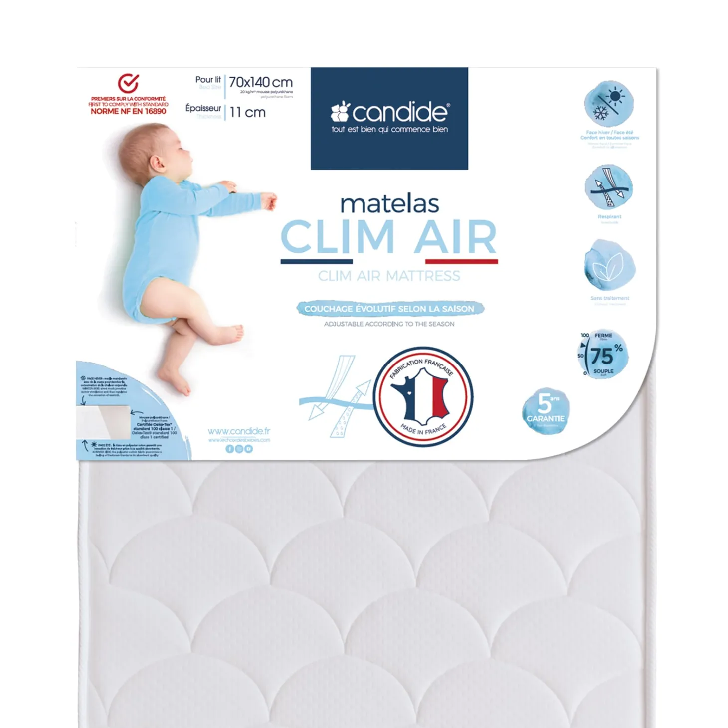Candide Matelas Clim Air 70x140 cm