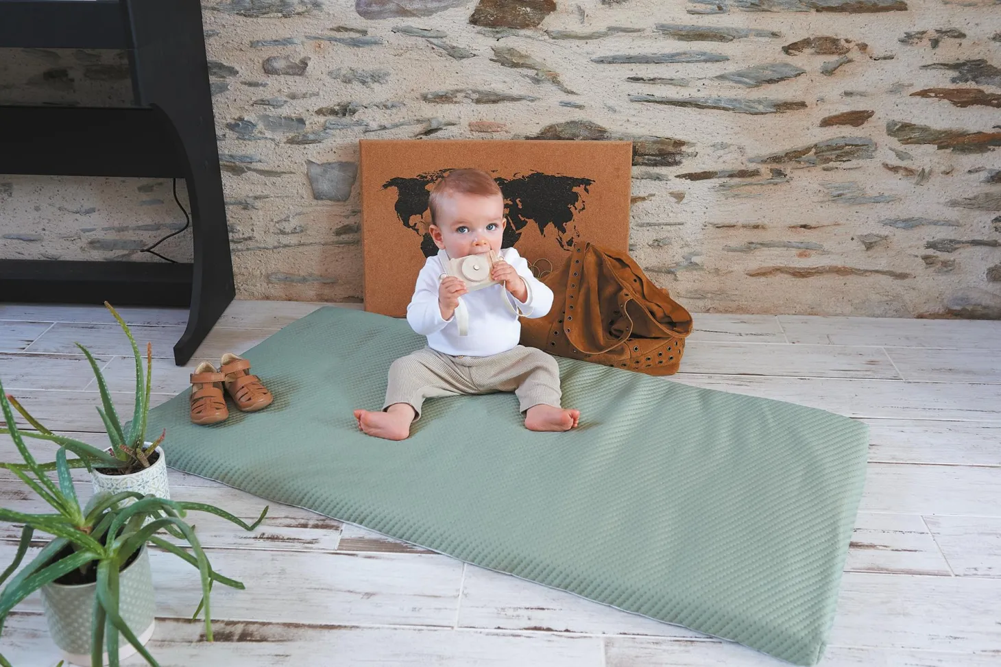 Candide Matelas de voyage Olive 60x120 cm