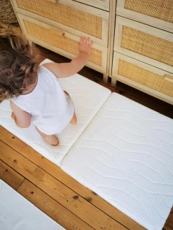 Candide Matelas Pliant 2 parties Zen déhoussable Blanc 60x120 cm