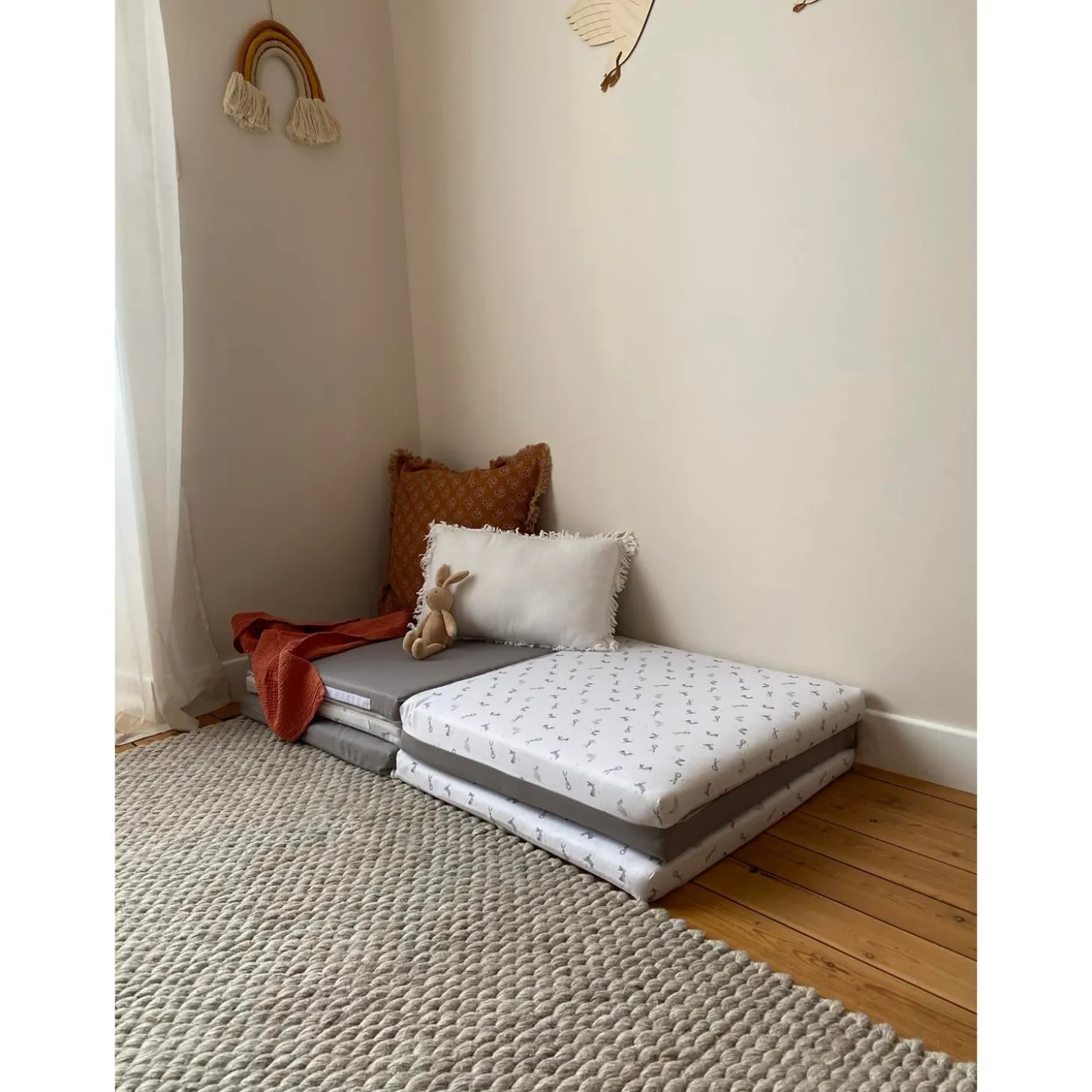 Candide Tapis de motricité Grand modèle Lapins 180x120 cm