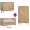 Chambre bébé complète Bosque : lit évolutif 70x140, commode, armoire                            de Vox