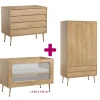 Chambre bébé complète Bosque : lit 60x120, commode, armoire                            de Vox
