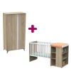 Chambre bébé complète Nova : lit combiné évolutif 60x120, armoire                            de Sauthon