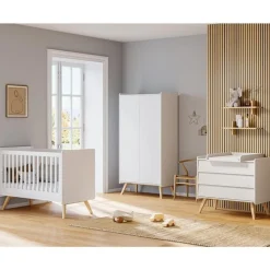 Chambre bébé complète : Vintage blanc lit 70x140 + plan offert de Vox