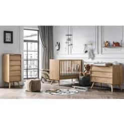 Chambre bébé complète : Vintage bois blanc lit 70x140 + plan offert de Vox