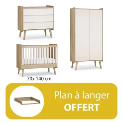 Chambre bébé complète : Vintage fresh lit 70x140 + plan offert                            de Vox