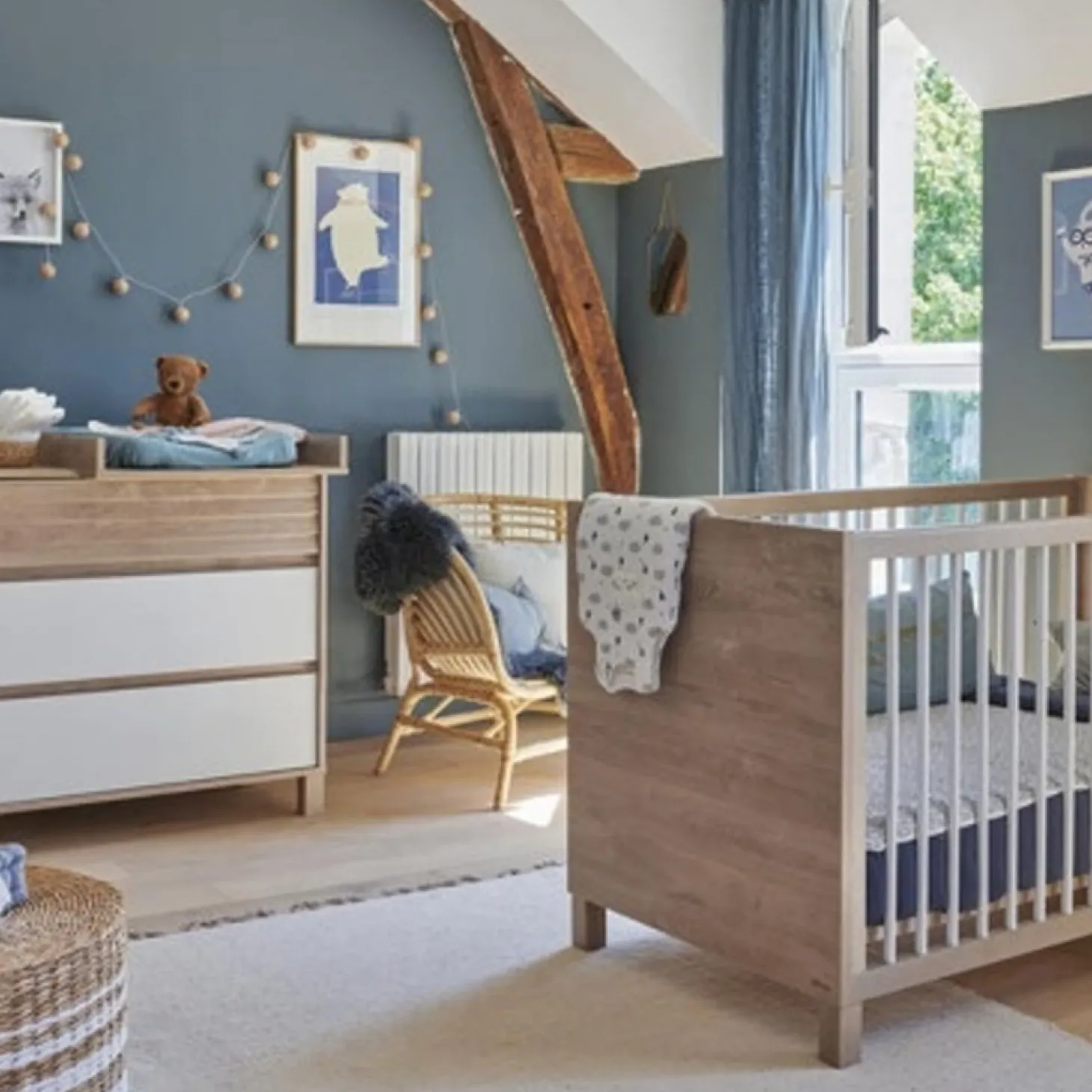 Chambre bébé duo Achille : lit 70x140, commode de Galipette