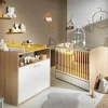 Chambre bébé duo Alice :  Lit bébé 60x120 cm Blanc, Commode 2 Portes Blanches 1 Niche                             de Sauthon
