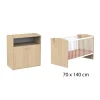 Chambre bébé duo Alice : Lit bébé 70x140 cm évolutif suave, Commode 2 Portes Bois 1 Niche                             de Sauthon