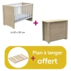 Chambre bébé duo Antonin : lit 60x120, commode, plan à langer offert                            de Sauthon