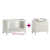 Chambre bébé duo Milenne : Lit blanc 70x140, commode, plan à langer                             de Vox