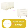 Chambre bébé duo Paloma : Little Big Bed 140X70, Commode  3 Tiroirs, PAL offert                            de Sauthon