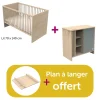 Chambre bébé duo Tokyo : lit 140x70 commode, plan offert                            de Sauthon