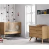 Chambre bébé Duo Vintage : Lit 60x120, commode Bois, plan à langer offert                            de Vox