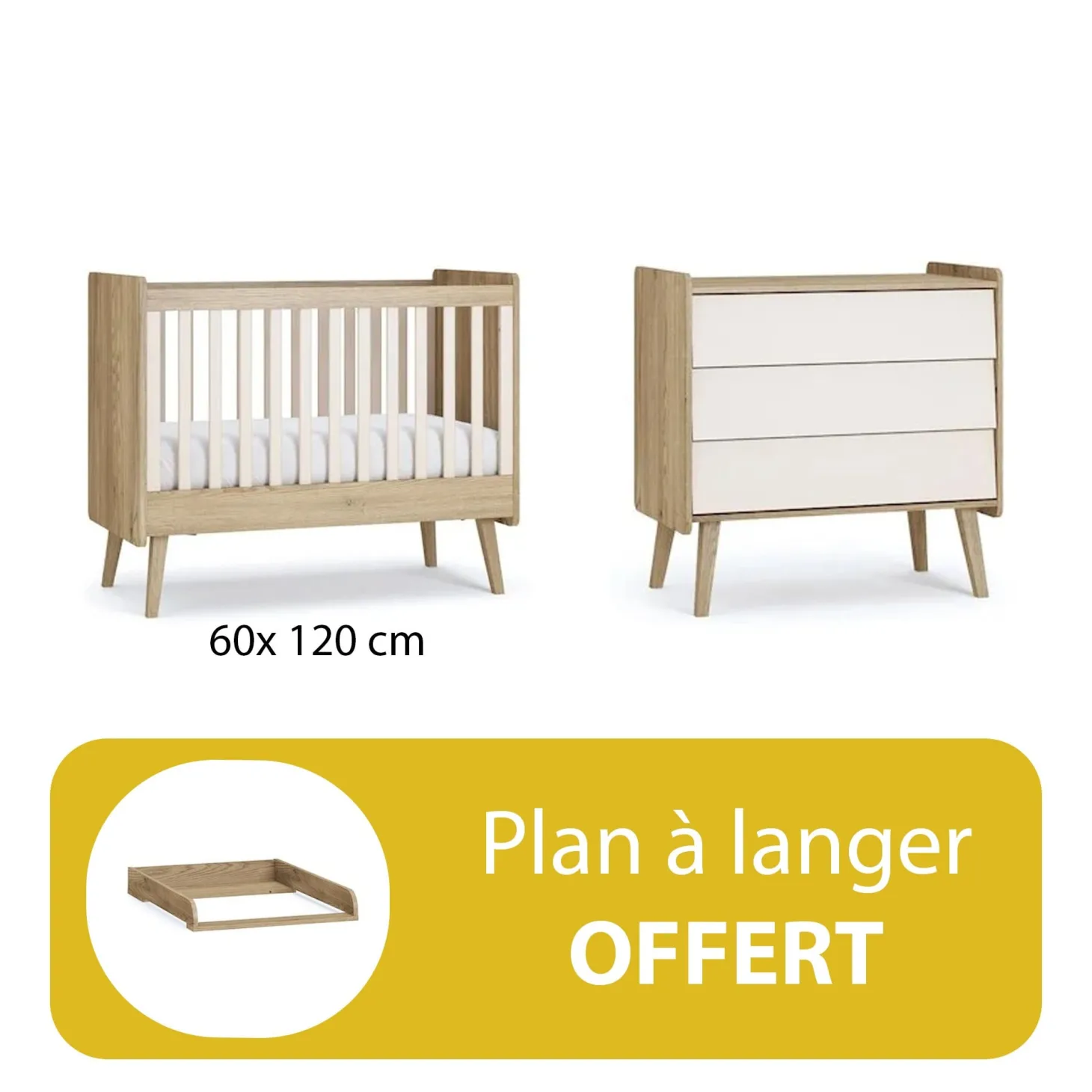 Chambre duo Vintage fresh lit 60x120 + plan offert de Vox