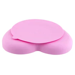 Chicco Assiette coeur en silicone avec ventouse rose