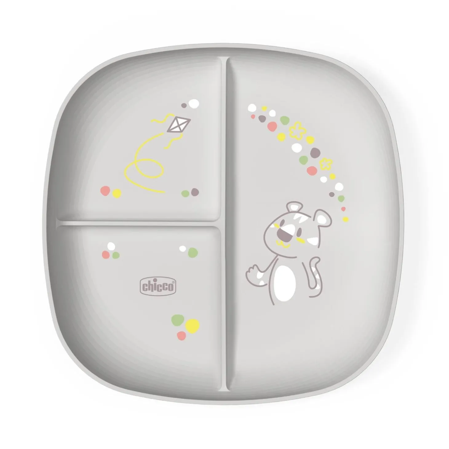 Chicco Assiette Portionnée Gris