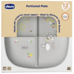 Chicco Assiette Portionnée Gris