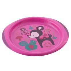 Chicco Assiettes plate & creuse décorées - assortiment de coloris Rose/Vert