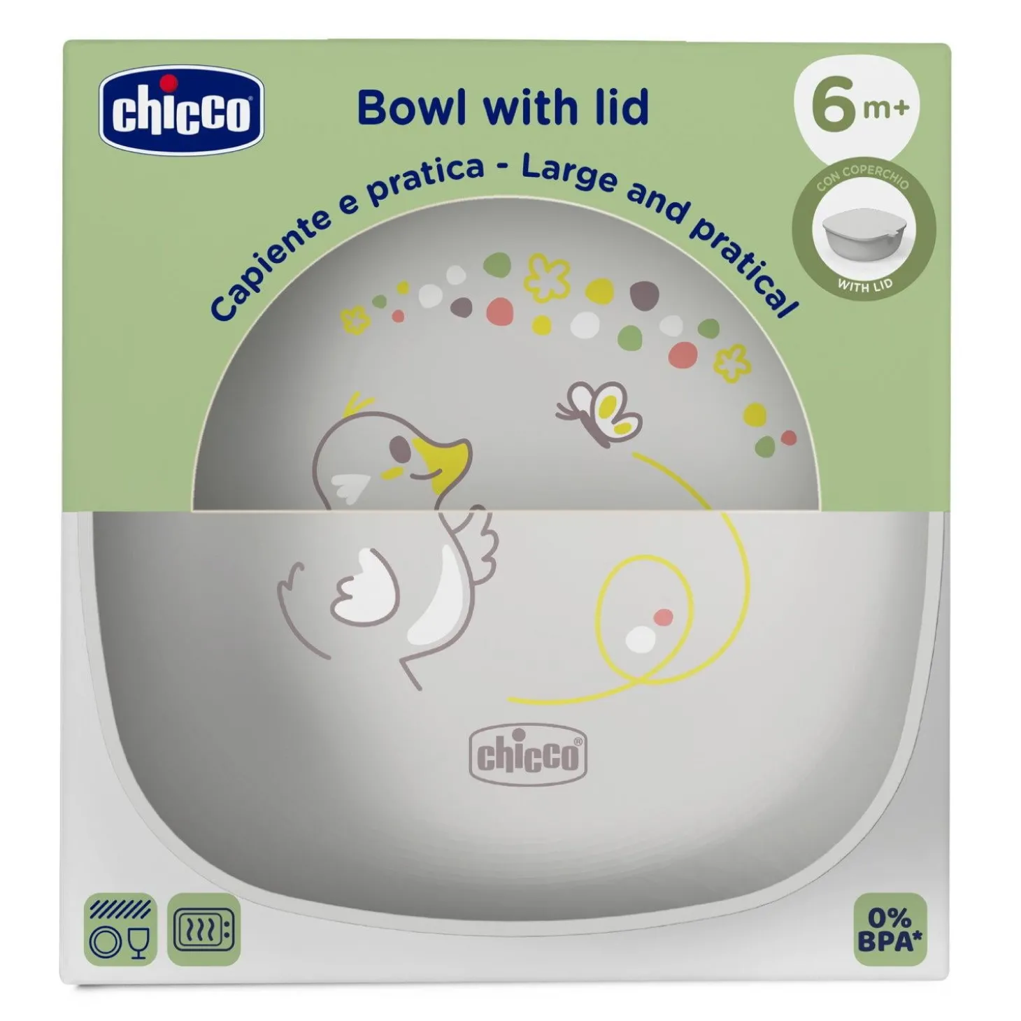 Chicco Bol Avec Couvercle Gris