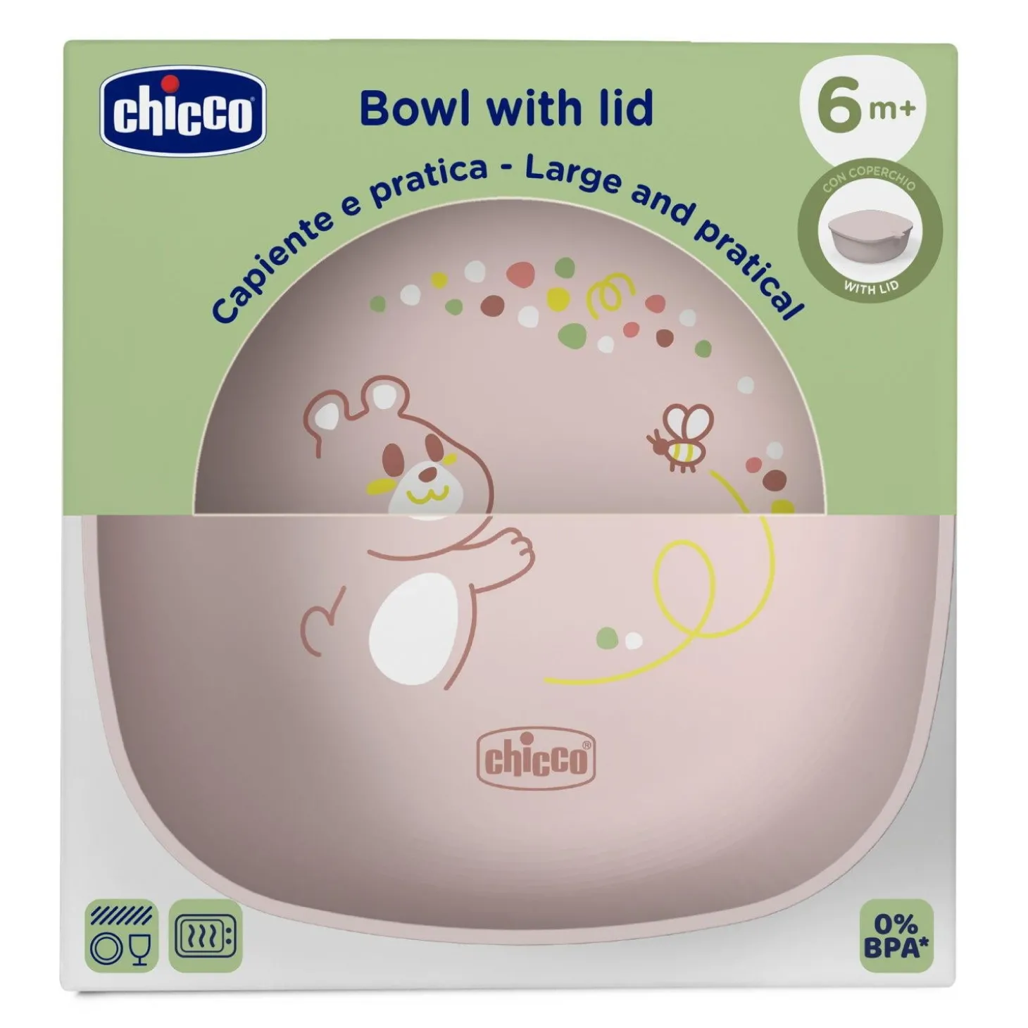Chicco Bol Avec Couvercle Rose