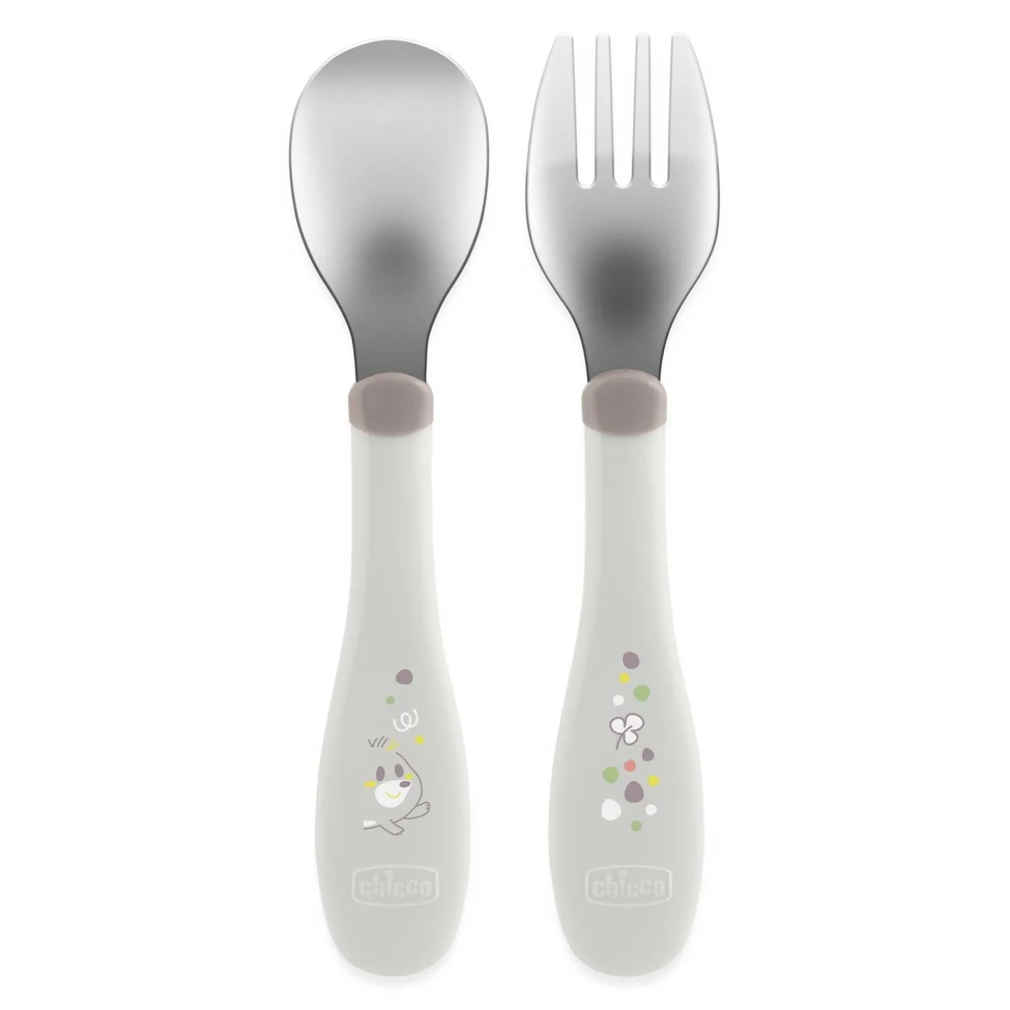 Chicco Couverts En Métal Gris