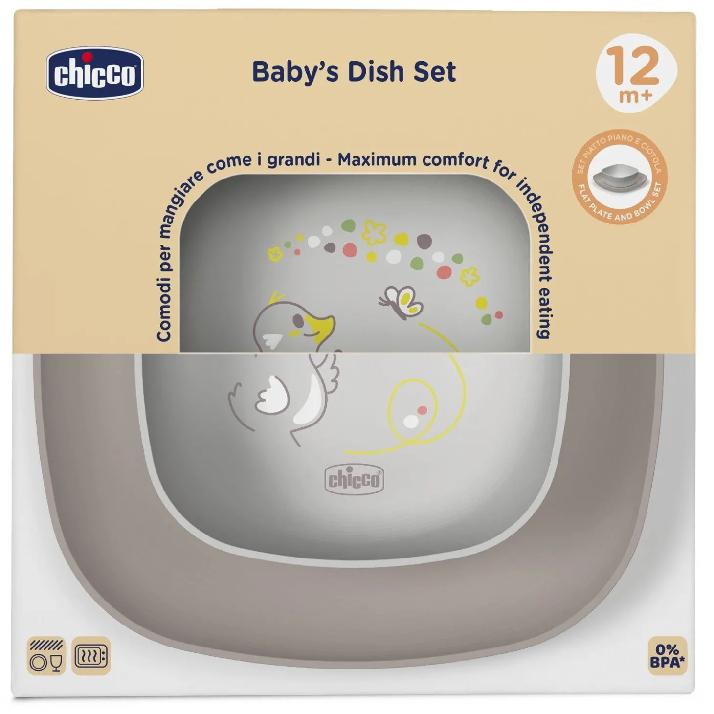 Chicco Ensemble d'assiettes Gris