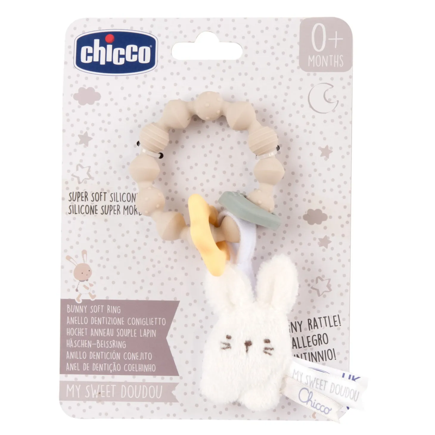 Chicco Hochet Anneau souple Lapin Gris
