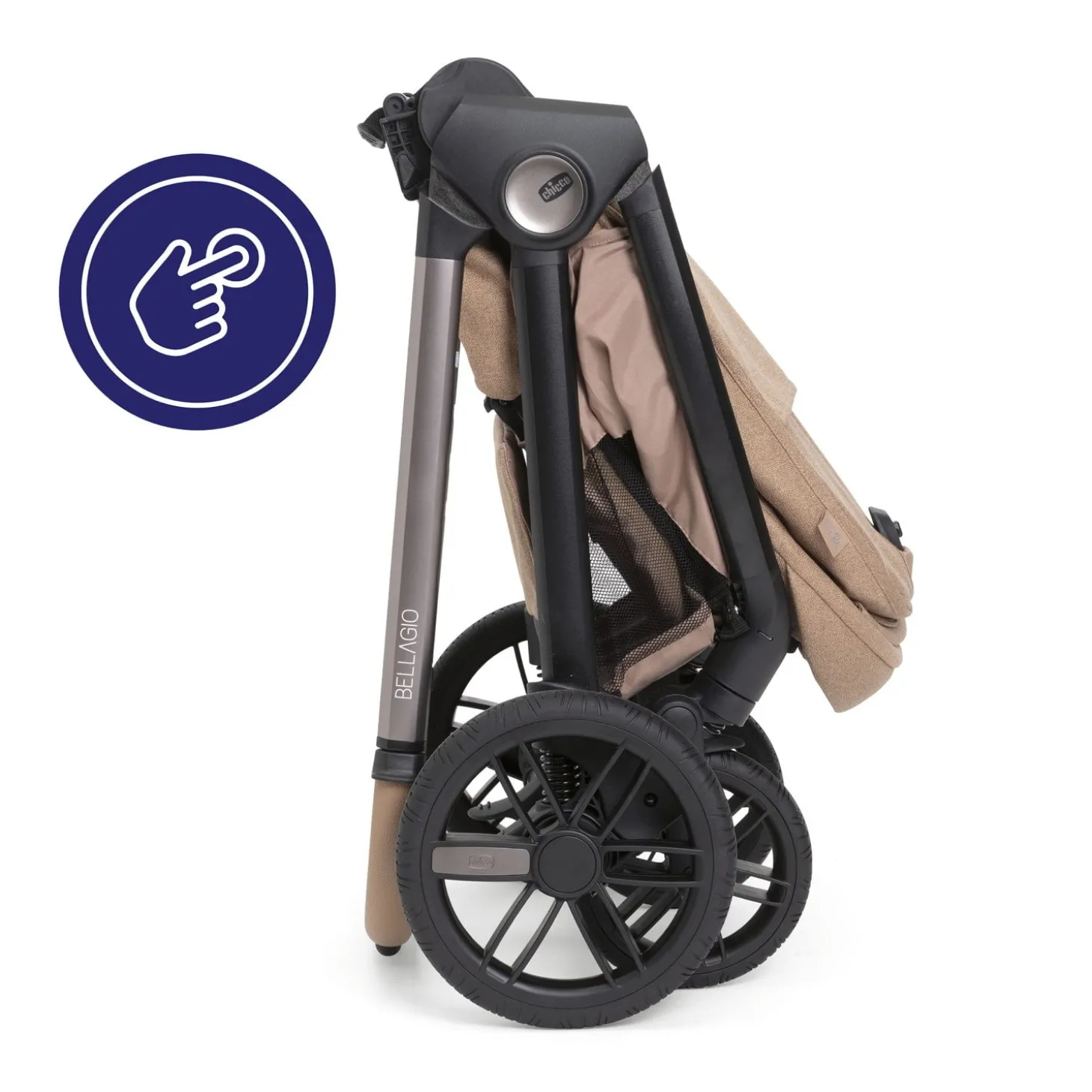 Chicco Poussette Bellagio 2 avec adaptateurs Caramel