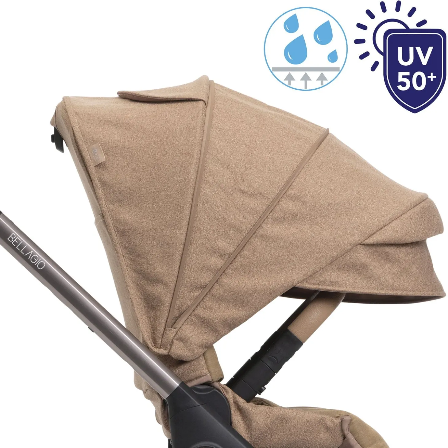 Chicco Poussette Bellagio 2 avec adaptateurs Caramel