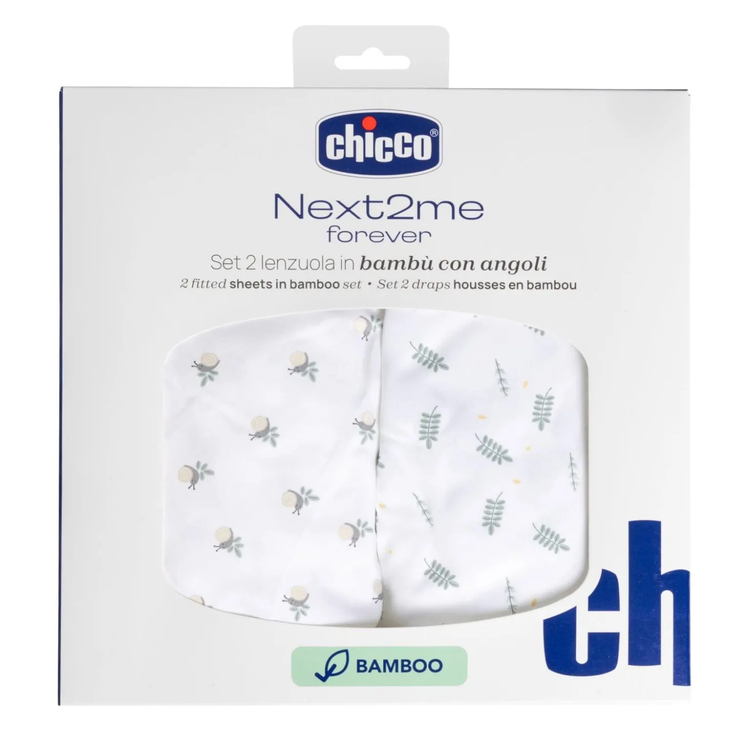 Chicco Set Draps Housse Bamboo Next2me Forever Greenery