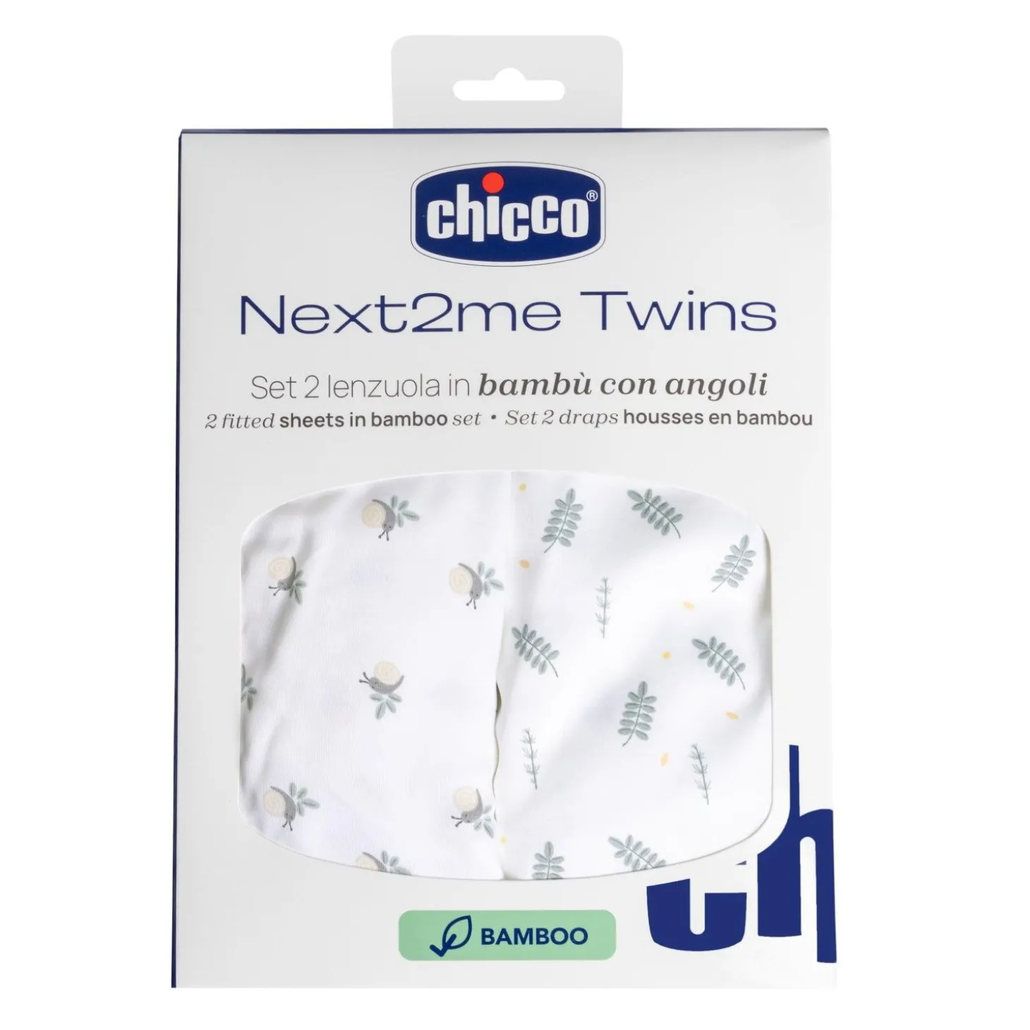 Chicco Set Draps Housse Bamboo Next2me Twins Greenery