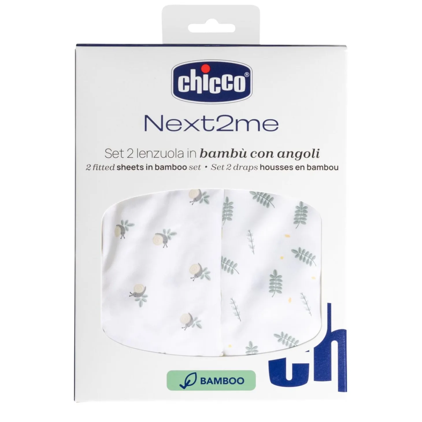 Chicco Set Draps Housse Bamboo Next2me Greenery