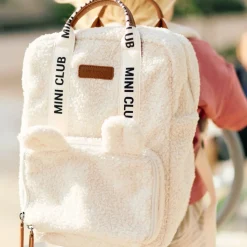Childhome Sac à dos enfant Mini Club Signature Teddy Off White