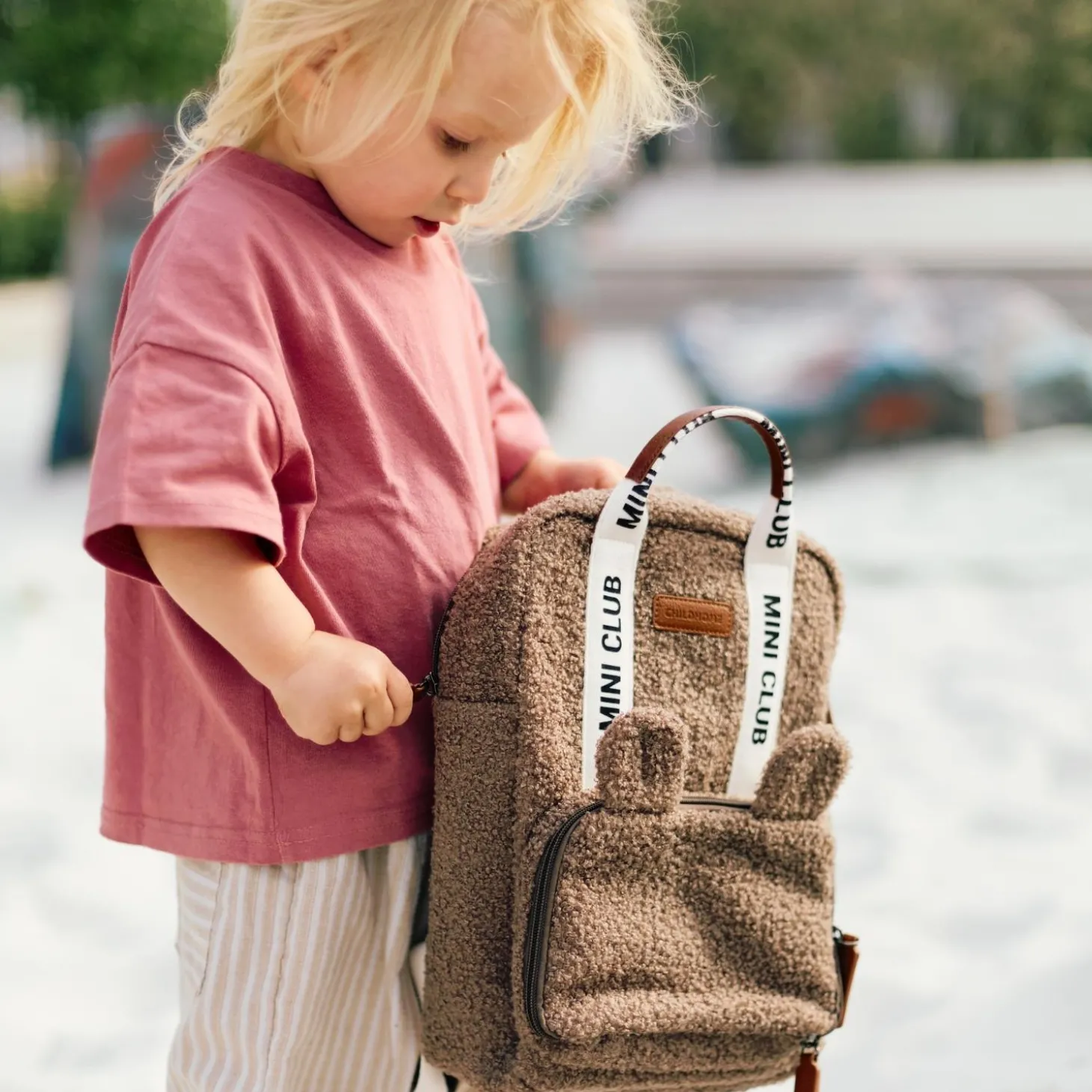 Childhome Sac à dos Mini Club Signature Teddy Soft Brown